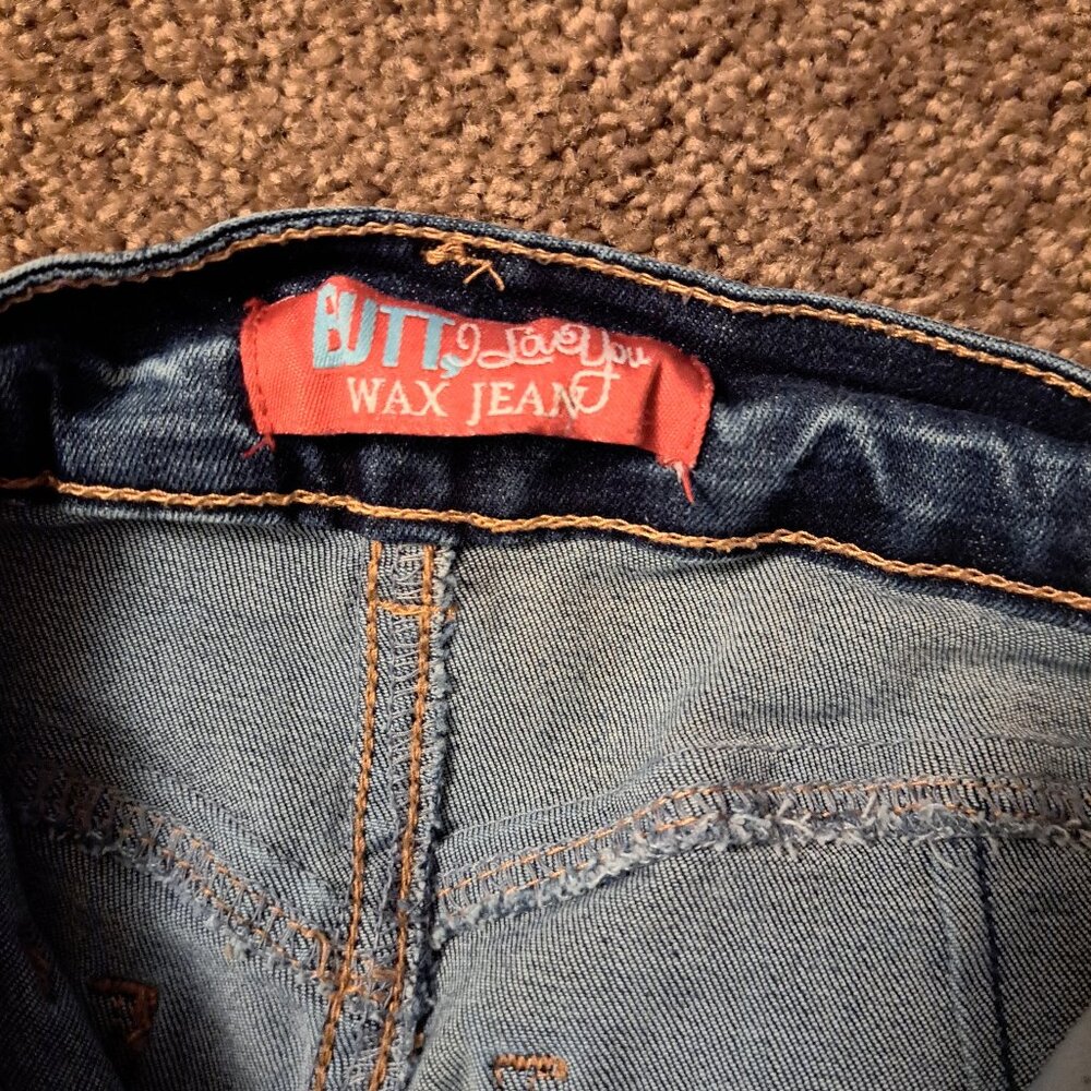 Wax Jean Butt I Love You Ripped/ Distressed Skinny High rise Jeans - Picture 2 of 8